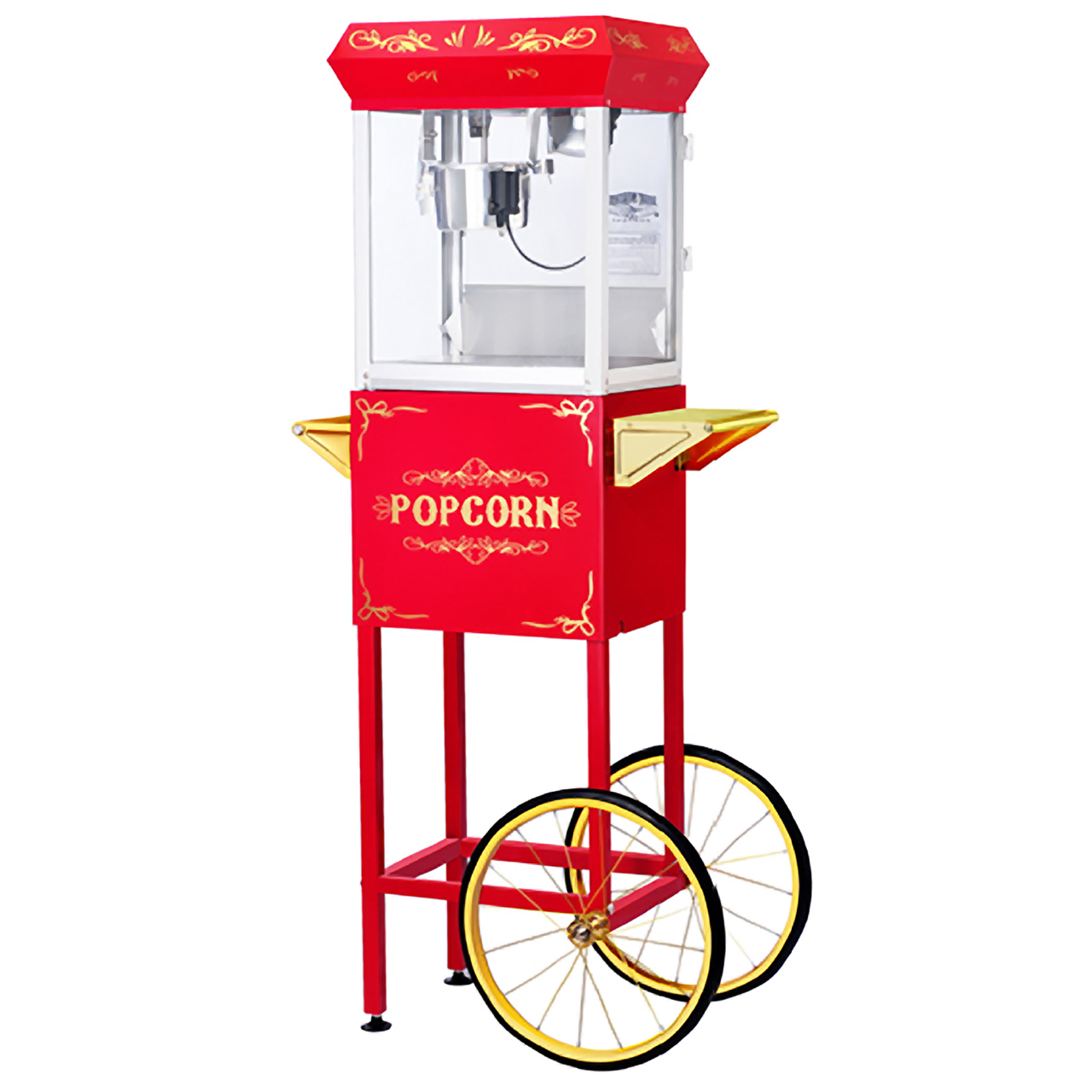 Great Northern Popcorn Red Foundation Popcorn Popper Machine Cart, 4